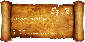 Szidor Noémi névjegykártya